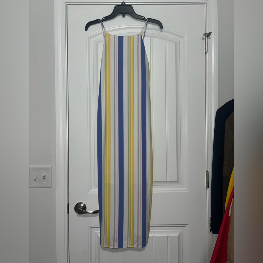 MADISON Striped Slip Dress Midi